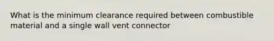 What is the minimum clearance required between combustible material and a single wall vent connector