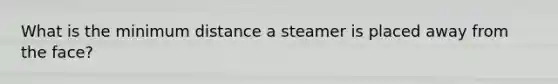 What is the minimum distance a steamer is placed away from the face?