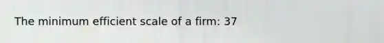 The minimum efficient scale of a firm: 37