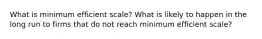 What is minimum efficient scale? What is likely to happen in the long run to firms that do not reach minimum efficient scale?