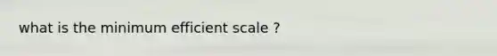 what is the minimum efficient scale ?