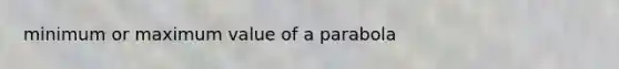 minimum or maximum value of a parabola