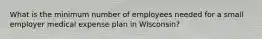 What is the minimum number of employees needed for a small employer medical expense plan in Wisconsin?