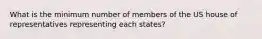 What is the minimum number of members of the US house of representatives representing each states?