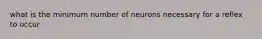 what is the minimum number of neurons necessary for a reflex to occur