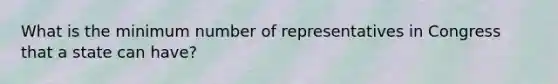 What is the minimum number of representatives in Congress that a state can have?