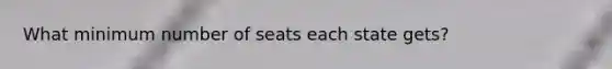 What minimum number of seats each state gets?