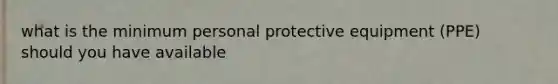 what is the minimum personal protective equipment (PPE) should you have available