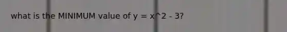 what is the MINIMUM value of y = x^2 - 3?