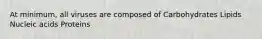 At minimum, all viruses are composed of Carbohydrates Lipids Nucleic acids Proteins