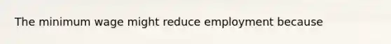 The minimum wage might reduce employment because