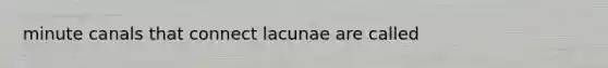 minute canals that connect lacunae are called