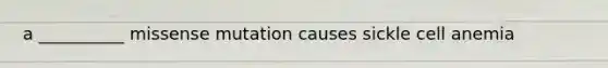 a __________ missense mutation causes sickle cell anemia