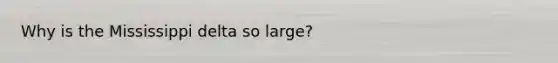 Why is the Mississippi delta so large?
