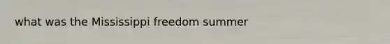 what was the Mississippi freedom summer