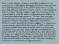 Why + When: Missouri residents applied for statehood in the Spring of 1819. Who: James Tallmadge would only allow Missouri to be admitted as a state in the union if it identified as a free one. How: This was one of two reasons that led to the collapse of the Era of Good Feelings. Congress was split in half due to the issue of slavery since the addition of Missouri would disrupt the 11 free/11 enslaved state balance. This led to riots, fistfights, and public disturbances. The geography of Missouri was also a problem because it protruded into the North. Therefore, if Missouri became a slave state it would suggest that slavery was moving into the North. What: As a result, in 1820, the Missouri Compromise stated that Missouri would become a slave state and Maine would be a free state and a 36-30 line (Missouri line) would from then on be the deciding factor if a state was going to be free or not. Significance: The compromise was only a bandaid that when ripped off would turn into a blood bath (the Civil War). It also led to further sectionalism. People no longer identified as Americans but as Northerners and Southerners.