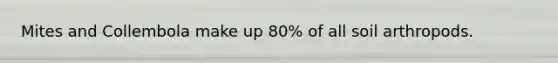 Mites and Collembola make up 80% of all soil arthropods.