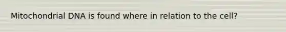 Mitochondrial DNA is found where in relation to the cell?