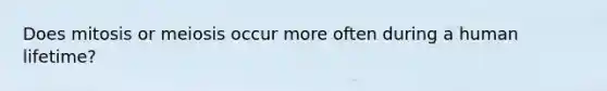 Does mitosis or meiosis occur more often during a human lifetime?