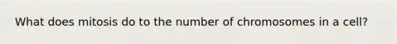 What does mitosis do to the number of chromosomes in a cell?