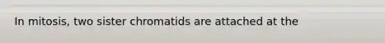 In mitosis, two sister chromatids are attached at the