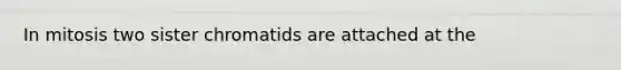 In mitosis two sister chromatids are attached at the