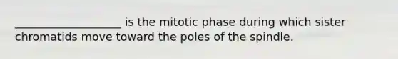 ___________________ is the mitotic phase during which sister chromatids move toward the poles of the spindle.