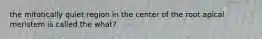 the mitotically quiet region in the center of the root apical meristem is called the what?