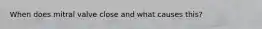 When does mitral valve close and what causes this?