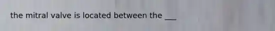 the mitral valve is located between the ___