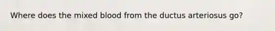 Where does the mixed blood from the ductus arteriosus go?