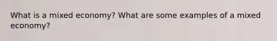 What is a mixed economy? What are some examples of a mixed economy?