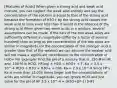 [Mixtures of Acids] When given a strong acid and weak acid mixture, you can neglect the weak acid entirely and say the concentration of the solution is equal to that of the strong acid because the formation of H3O+ by the strong acid causes the weak acid to ioize even less than it would in the absence of the strong acid When given two week acids in a mixture, several assumptions can be made. If the Ka's of the two weak acids are sufficiently different in magnitude (differ by a factor of several hundred) then as long as the concentration of the two acids are similar in magnitude (or the concentration of the stronger acid is greater than that of the weaker) we can assume the weaker acid will not make a significant contribution to the concentration of H3O+ For example: Find the pH of a mixture that is .150 M in HF and .100 M in HClO. HF(aq) + H2O = H3O+ + F- Ka = 3.5 x 10^-4 HClO + H2O = H3O+ + ClO- Ka = 2.9 x 10^-8 Since HF's Ka is more than 12,000 times larger and the concentrations of acids are similar in magnitude, you can ignore HClO and just solve for the pH of HF 3.5 x 10^-4 = [H3O+][F-] / [HF]