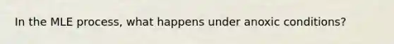 In the MLE process, what happens under anoxic conditions?