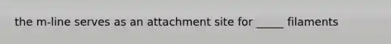 the m-line serves as an attachment site for _____ filaments