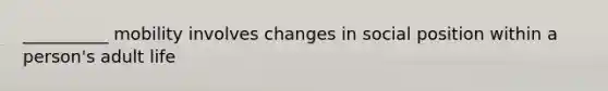 __________ mobility involves changes in social position within a person's adult life