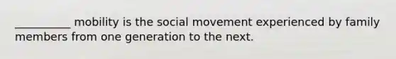 __________ mobility is the social movement experienced by family members from one generation to the next.