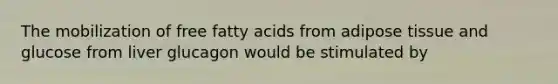 The mobilization of free fatty acids from adipose tissue and glucose from liver glucagon would be stimulated by