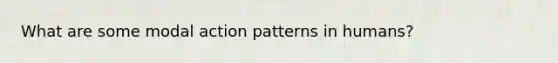 What are some modal action patterns in humans?