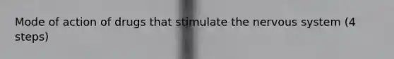 Mode of action of drugs that stimulate the nervous system (4 steps)