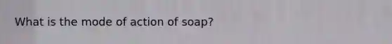 What is the mode of action of soap?