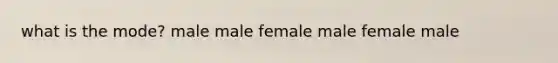 what is the mode? male male female male female male