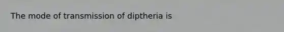 The mode of transmission of diptheria is