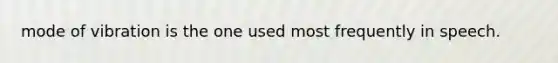 mode of vibration is the one used most frequently in speech.