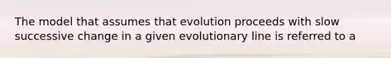 The model that assumes that evolution proceeds with slow successive change in a given evolutionary line is referred to a