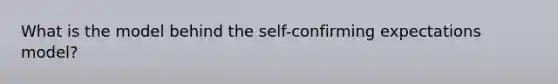 What is the model behind the self-confirming expectations model?