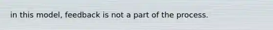 in this model, feedback is not a part of the process.