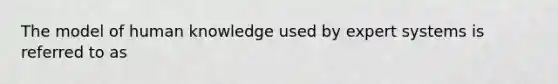 The model of human knowledge used by expert systems is referred to as