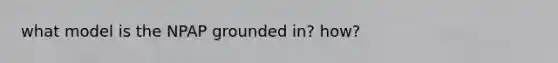 what model is the NPAP grounded in? how?