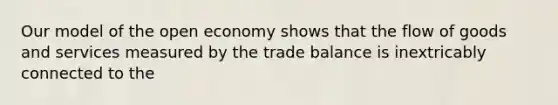 Our model of the open economy shows that the flow of goods and services measured by the trade balance is inextricably connected to the